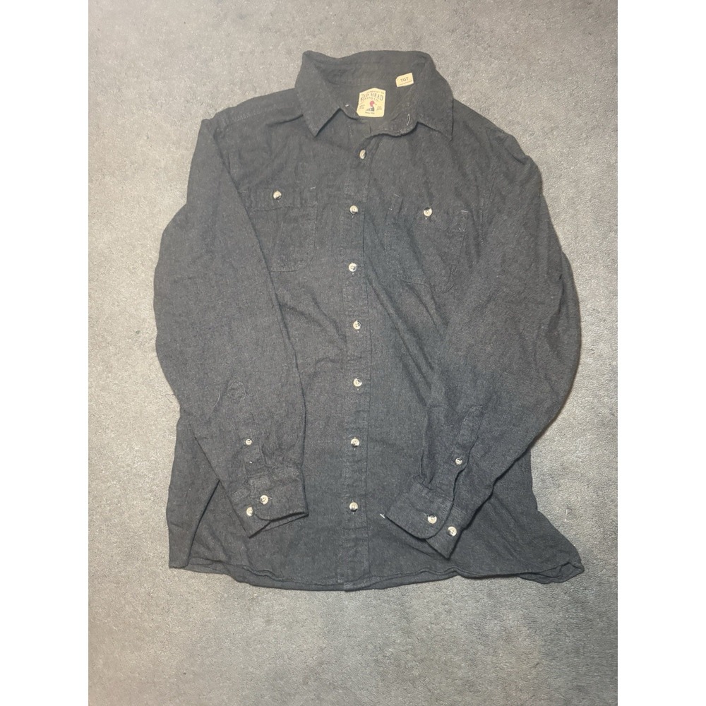 RedHead Brand Co Charcoal Gray Flannel Button Up Shirt Mens XLT Workwear
